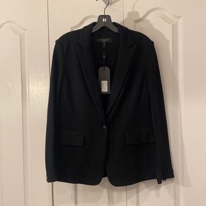NWT Rag & Bone Black Wool Blazer with ribbon tailor accent